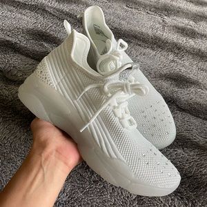 Steve Madden white rhinestone sneakers